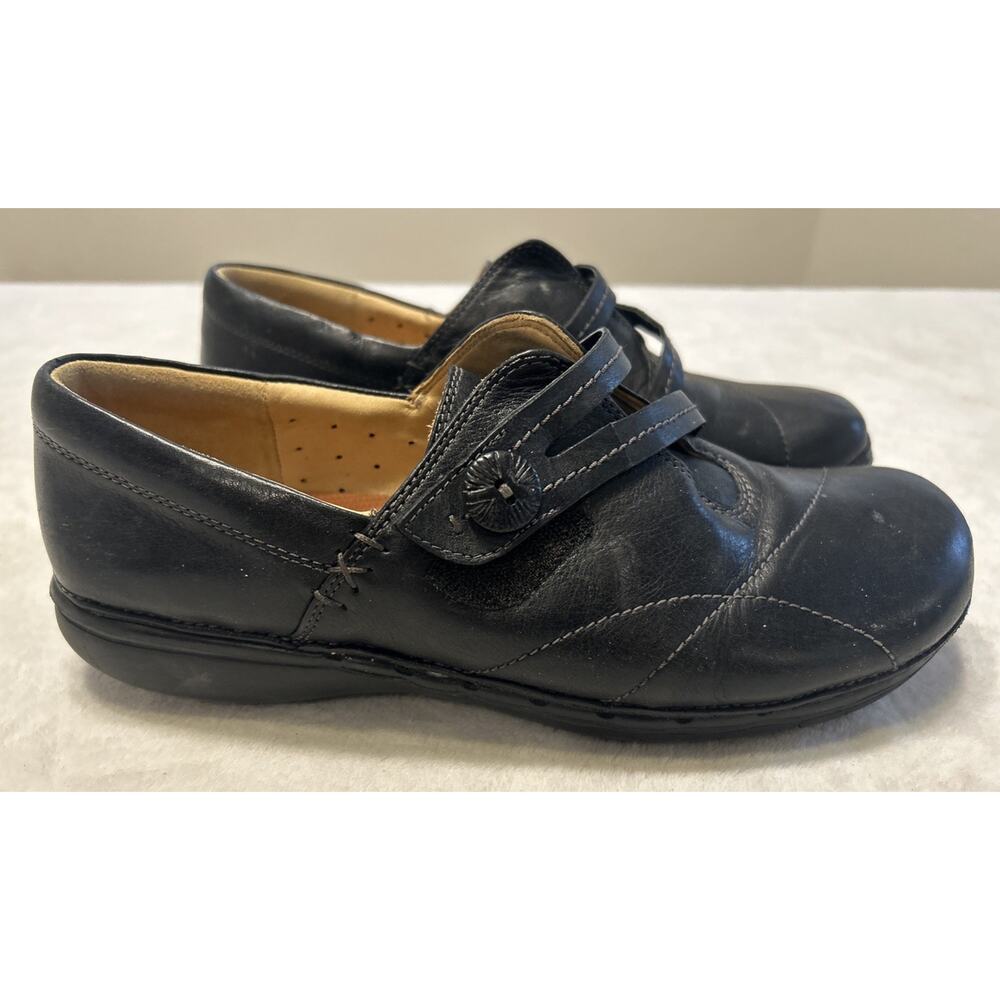 Clarks Shoes Women’s Size 9 W Black Mary Jane Leather Comfort Unstructured